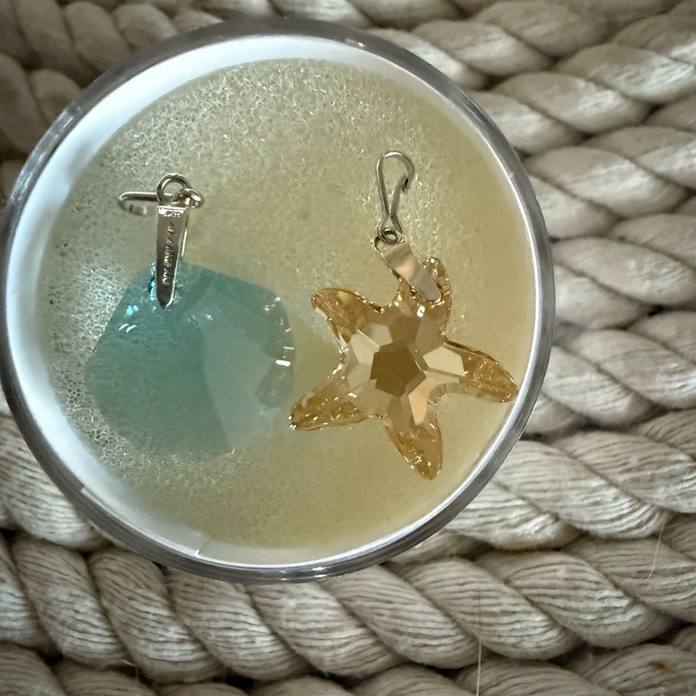 Alex and Ani Starfish Sandy Charm and Blue Clamshell Charms
